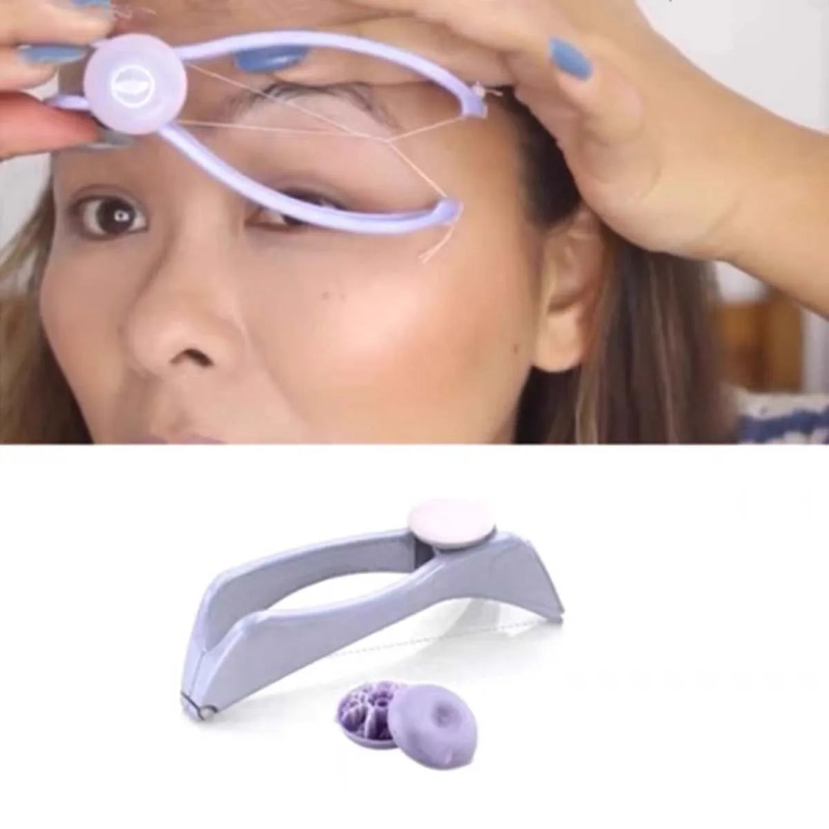 Mini facial hair removal epilator for women, spring thread facial hair remover for cheeks and eyebrows, DIY makeup tool