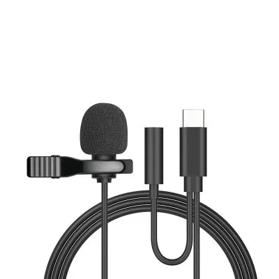 USB Mini Microphone Lavalier Type C pince métallique micro à revers 3.5mm Microphone à condensateur pour PC portable téléphone portable conférence Mike
