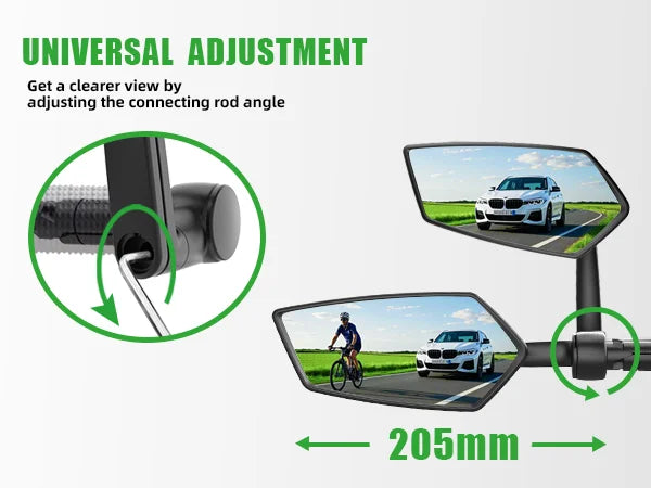 RBRL rétroviseur de vélo vtt guidon fin miroir HD grand Angle étendu Durable vélo rétroviseurs latéraux pour Scooter électrique