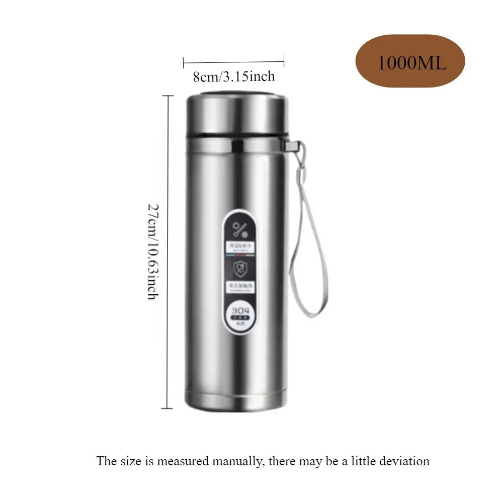 1000ml Metal ThermosCup, Smart Temperature Display, Leak-Proof Stainless Steel Thermos Mug, Suitable for Home/Office/Outdoor Use
