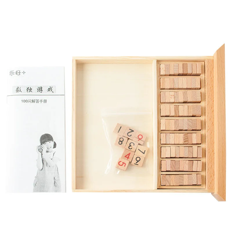 Jeu d'échecs en bois Sudoku Jiugongge, élèves du primaire, pensée logique, Puzzle pour enfants, jeu de société, jouet avec