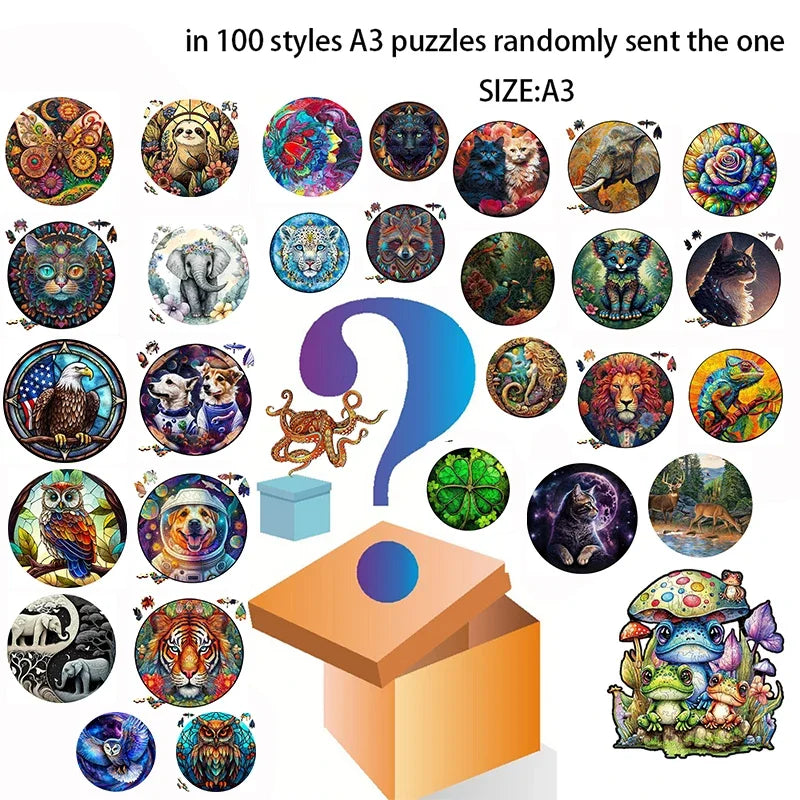 Puzzle en bois en forme d'animal irrégulier Puzzle en bois succulent coloré puzzle magique jouet intellectuel jouets éducatifs jeu naissance