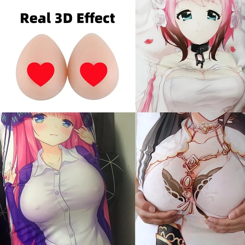 Taies d'oreiller dessin animé Dakimakura, 60x180cm, siège 3D personnalisé B/C/F, literie, Simulation de fesses en Silicone, coussin Genshin Impact