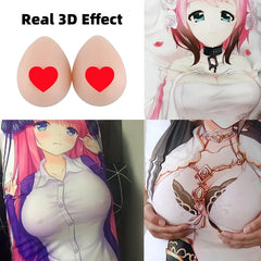 Taies d'oreiller dessin animé Dakimakura, 60x180cm, siège 3D personnalisé B/C/F, literie, Simulation de fesses en Silicone, coussin Genshin Impact
