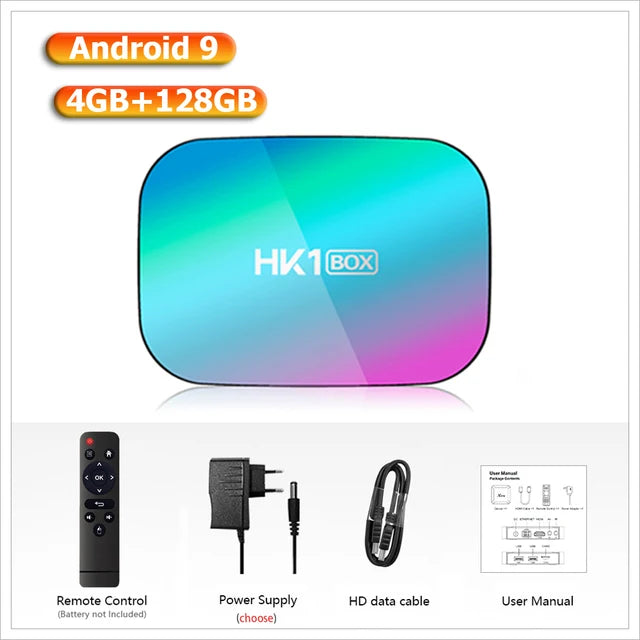 Boîtier TV intelligent Android 9.0 4K 100m 1080P HK1 boîtier amlogic S905X3 double WiFi 4GB RAM 32GB 64GB ROM HK1BOX décodeur