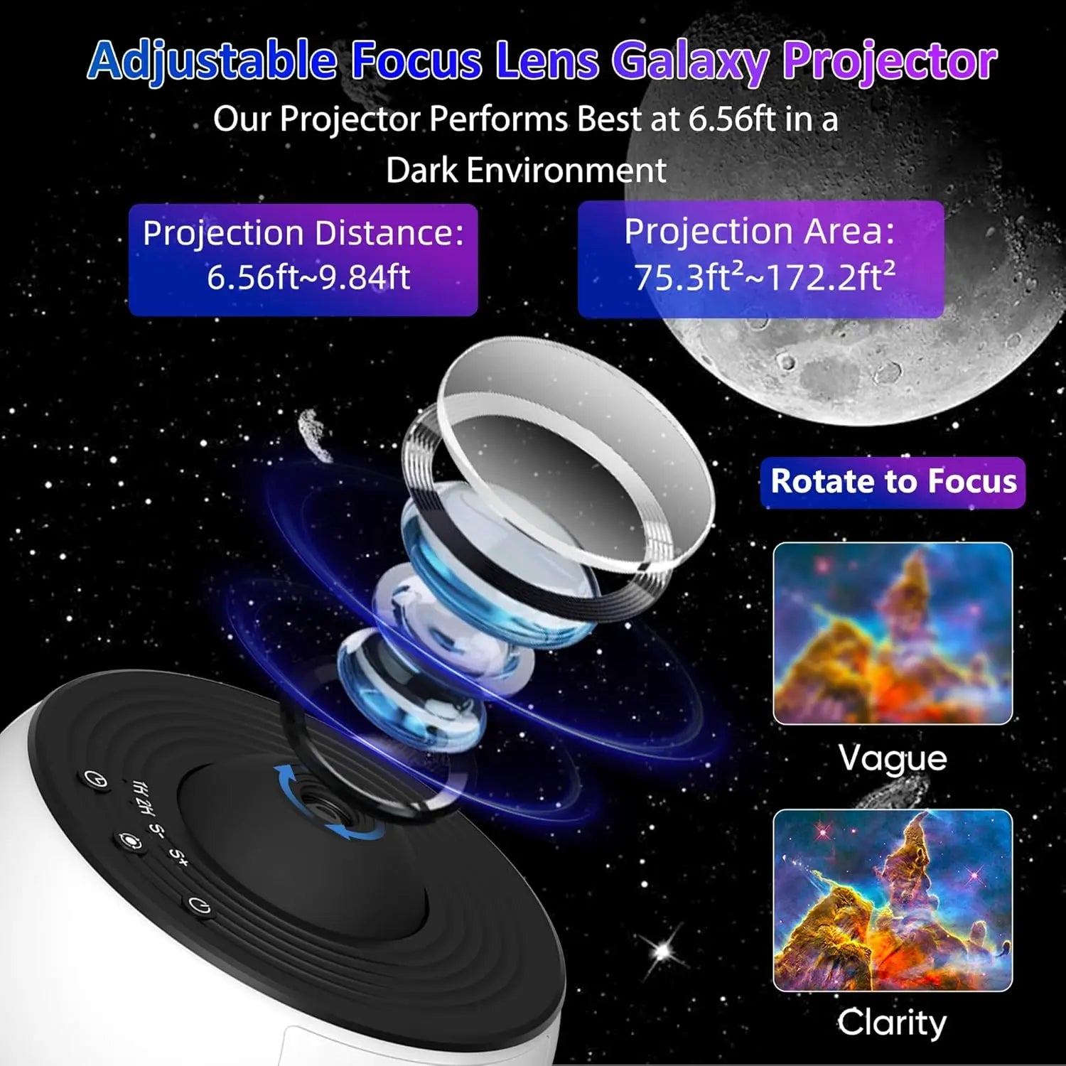 Chambre galaxie projecteur veilleuse HD Image étoile projecteur 13 disques de Film enfants planétarium projecteur 360 °   Lumière de galaxie rotative
