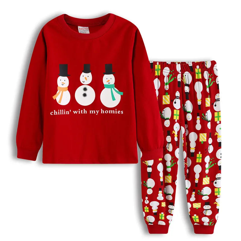 Ensemble haut et pantalon imprimés de noël pour enfants, vêtements pour garçons et filles, vêtements de maison pour fête de noël, ensembles mignons pour enfants, Costumes de Cosplay