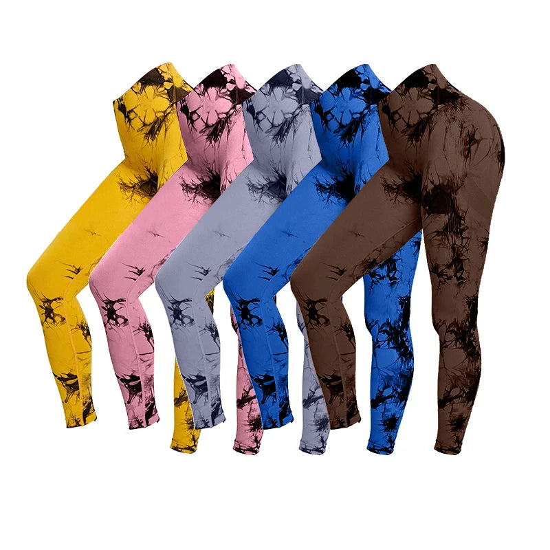 Aught Dye-Leggings de yoga taille haute sans couture pour femmes, pantalons de sport, collants push-up, vêtements de sport, entraînement de fitness, nouveau, 2023