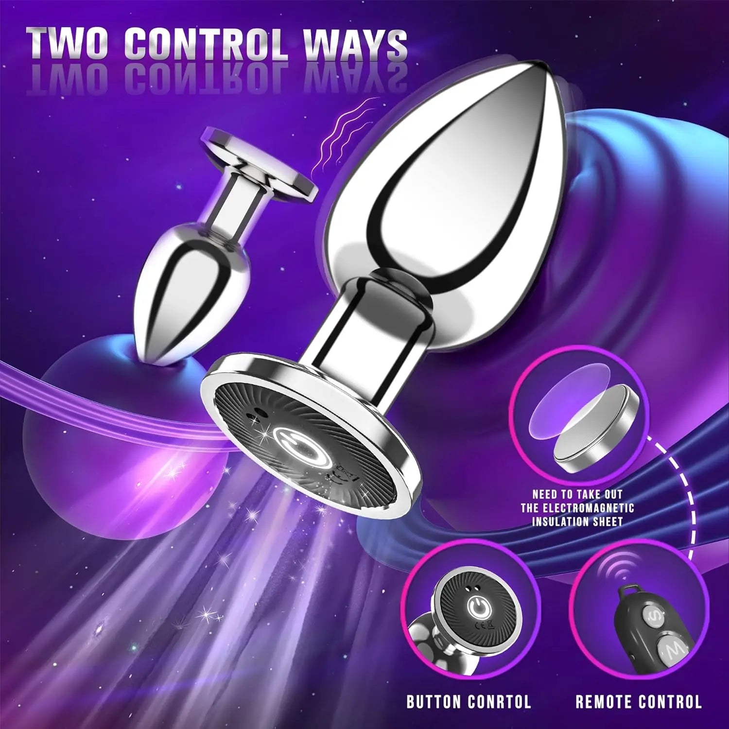 Adult sex toys, double-ended metal anal plug, couples' play, male and female anal dildo, G-spot massager, female SM plug masturbator