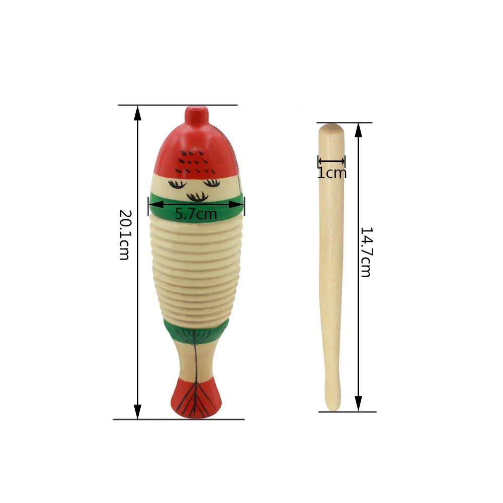 Jouet de poisson en bois Orff PerSCH, jouet musical pour tout-petits, apprentissage de la musique, cadeaux de Noël pour enfants, jouets pour bébé