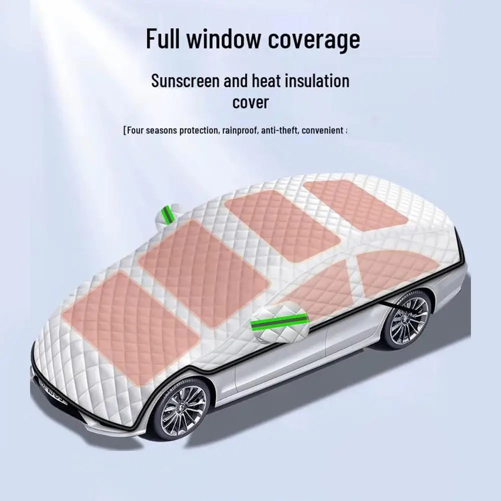 Outdoor car cover, waterproof, four-season windshield protector, hail protection, snow cover, sunshade, frost protection pieces