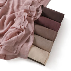 Ramadan Solid Color Plus Size Cotton Rayon Hijab Scarf Women's Muslim Headscarf Wraps Shawls Muslim Women's Headband Islamic Turban