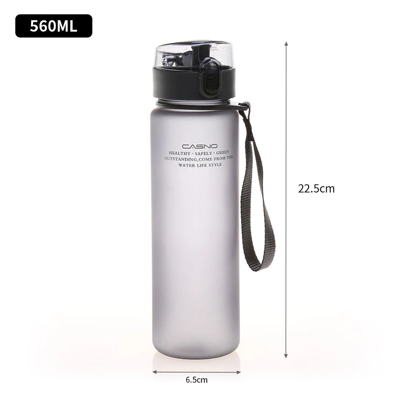 400/560ml bouteille d'eau Sport bouteille à boire Portable étanche Shaker bouteille en plastique Drinkware Sport de plein air Fitness sans BPA