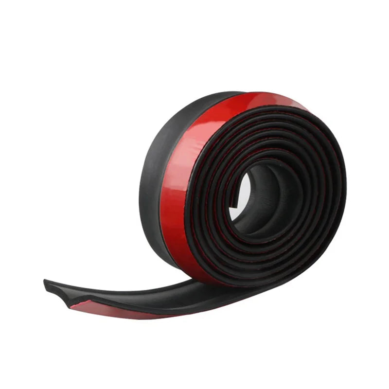 2.5m Black Universal Front Bumper Spoiler Lip Car Bumper Lip Protection Stickers Car Front Bumper Rubber Lip Car Bumper Protect