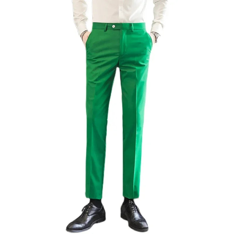 Pantalons formels hommes 2024 nouveau élégant homme bureau travail pantalon décontracté élastique coton pantalon hommes 17 couleurs pantalons Hombre