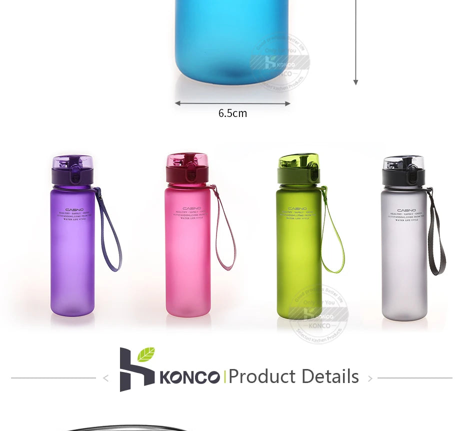 400/560ml bouteille d'eau Sport bouteille à boire Portable étanche Shaker bouteille en plastique Drinkware Sport de plein air Fitness sans BPA