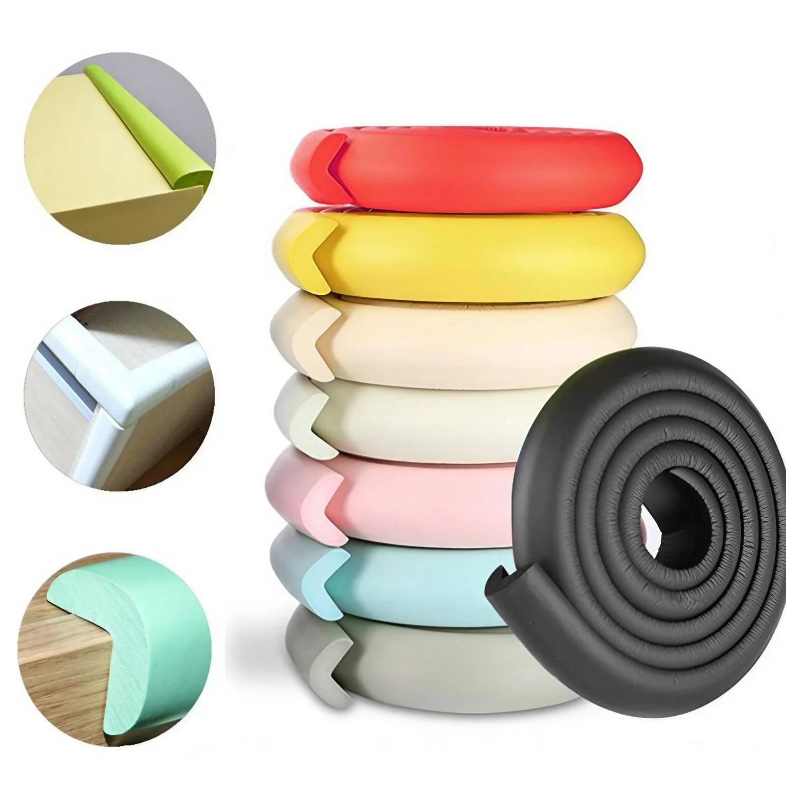 Bande de pare-chocs de sécurité pour enfants de 207cm, Protection épaisse en forme de L, protection du bien-être du bébé