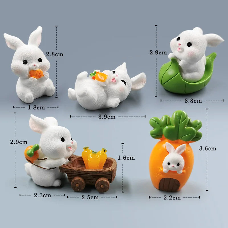 Figurine de lapin de pâques de noël, bricolage, paysage, maison, Kawaii, décor de chambre Miniature, accessoires de décoration de jardin féerique, moderne, 2025