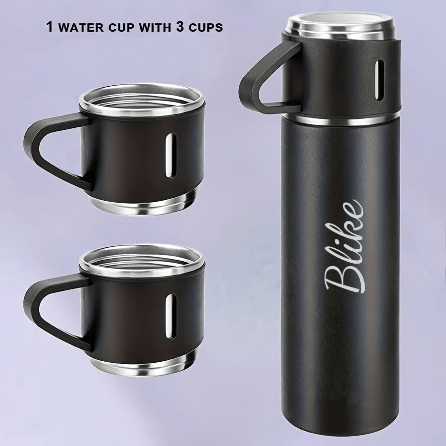 Bouteille Thermos personnalisée avec texte gravé au Laser, 500ml/17oz, avec isolation d'oreille de levage, bouteille d'eau à couvercle élastique en acier inoxydable