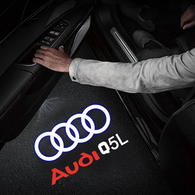 Projecteur Laser Led de Logo de lumière de bienvenue de porte de voiture, pour Audi A1 A3 A4 A5 A6 B5 B6 B7 B8 C5 C6 C7 A7 A8 Q3 Q5 Q7 TT 8V, accessoire de voiture