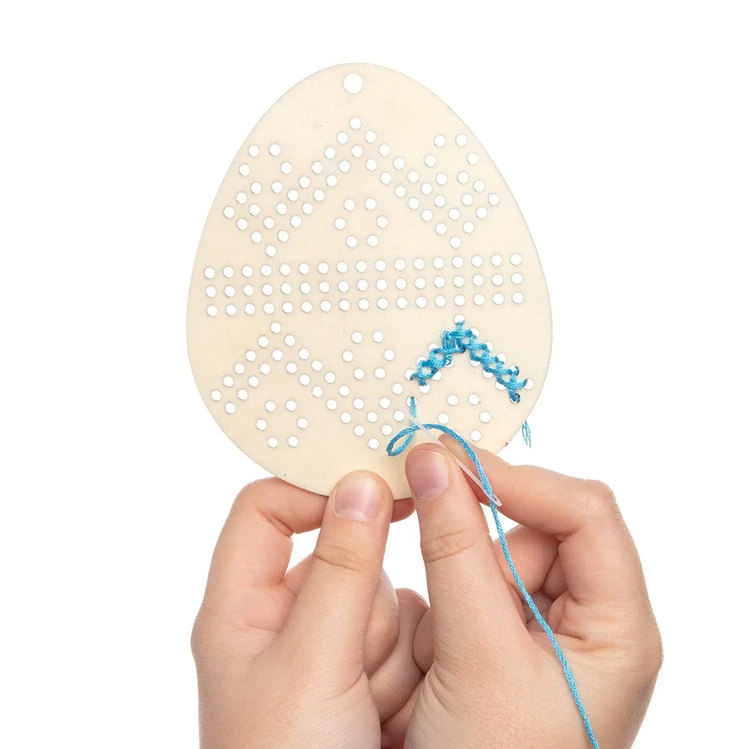 DIY embroidery kit, Easter egg embroidery craft set, children's wooden craft, children's sewing project for Easter decorations