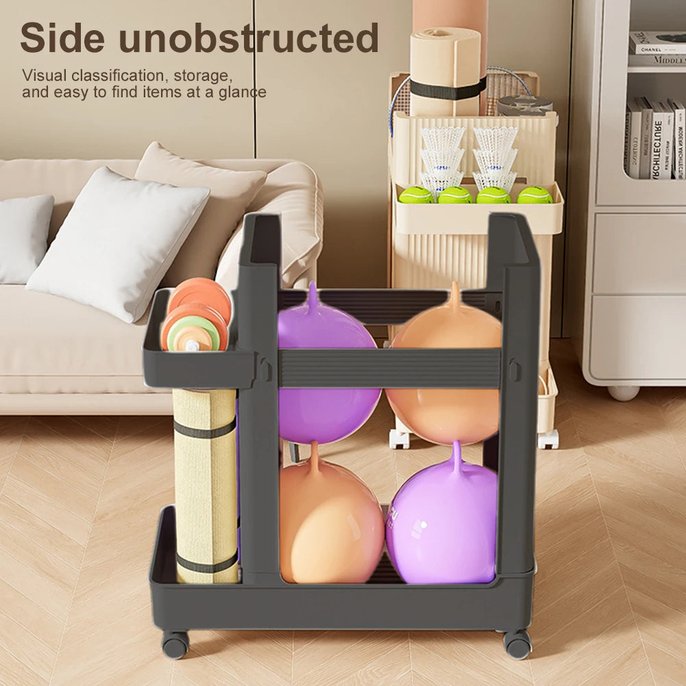 Support d'équipement de gymnastique avec roues, rangement d'équipement sportif, panier de rangement en polymères T1 Yoga, outils de fitness