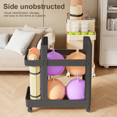 Support d'équipement de gymnastique avec roues, rangement d'équipement sportif, panier de rangement en polymères T1 Yoga, outils de fitness