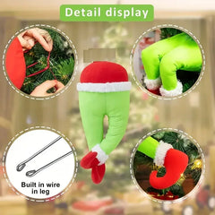 Children's plush Christmas tree decoration, door decoration, Santa's elf legs, home showdown ornaments, gift, surprise supplies