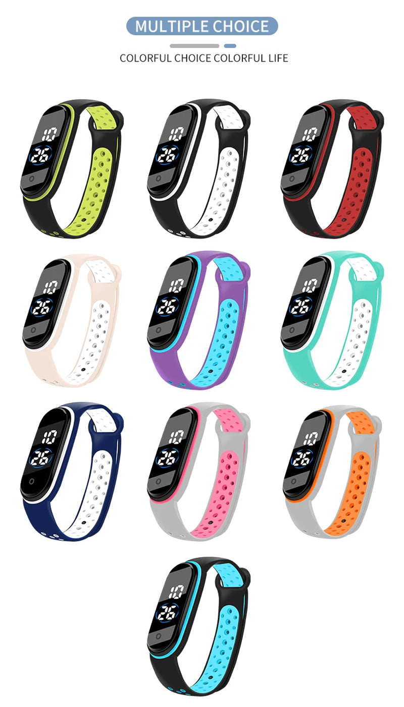 Montres numériques LED pour enfants, montre-bracelet en silicone pour garçons et filles, horloge de sport étanche, luxe, nouveau