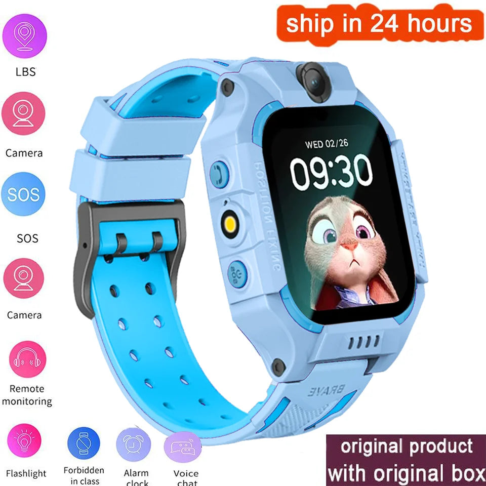 2025New montre originale appel enfants montre intelligente enfants SOS étanche Smartwatch horloge carte SIM localisation Tracker enfant montre 2025