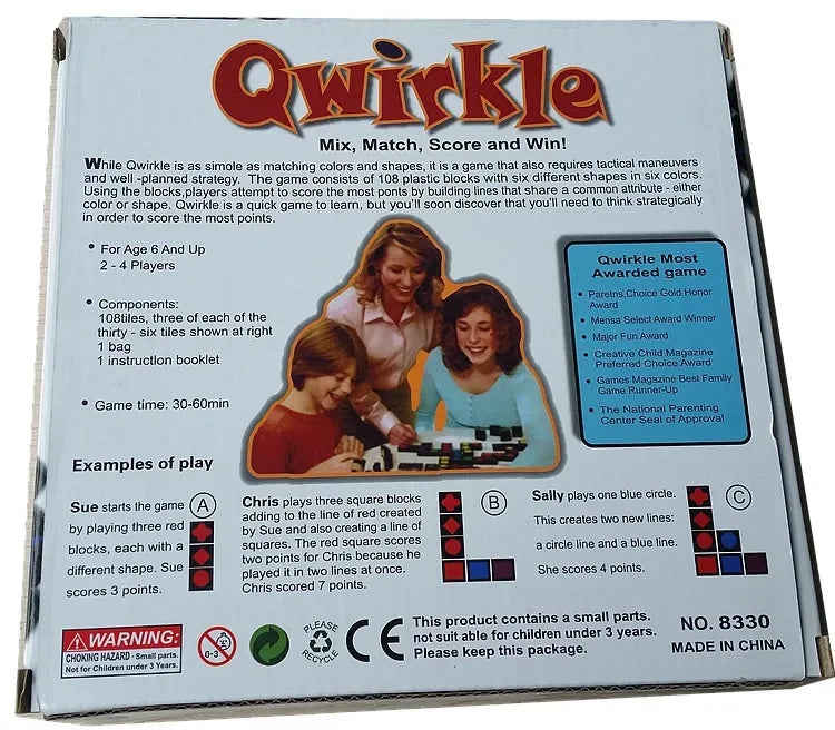 Qwirkle - Explore wooden games for children and adults, parent-child play toy, leisure, learning, gifts, new