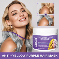 Masque capillaire qui élimine les tons jaunes et nourrit en profondeur les cheveux, améliore la brillance des cheveux et restaure la couleur des cheveux.