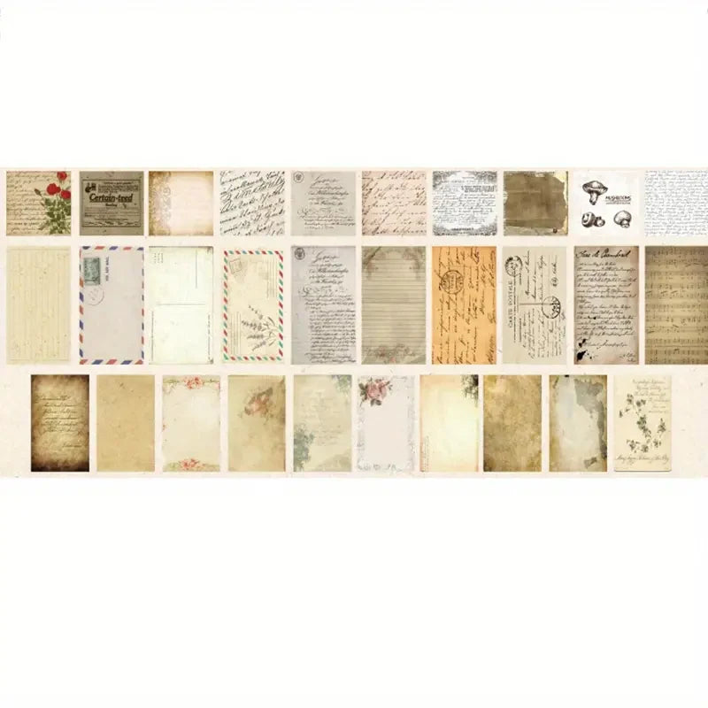 Retro letter set, creative supplies, paper, flower collage, decorative sticky notes, 60 pieces/pack
