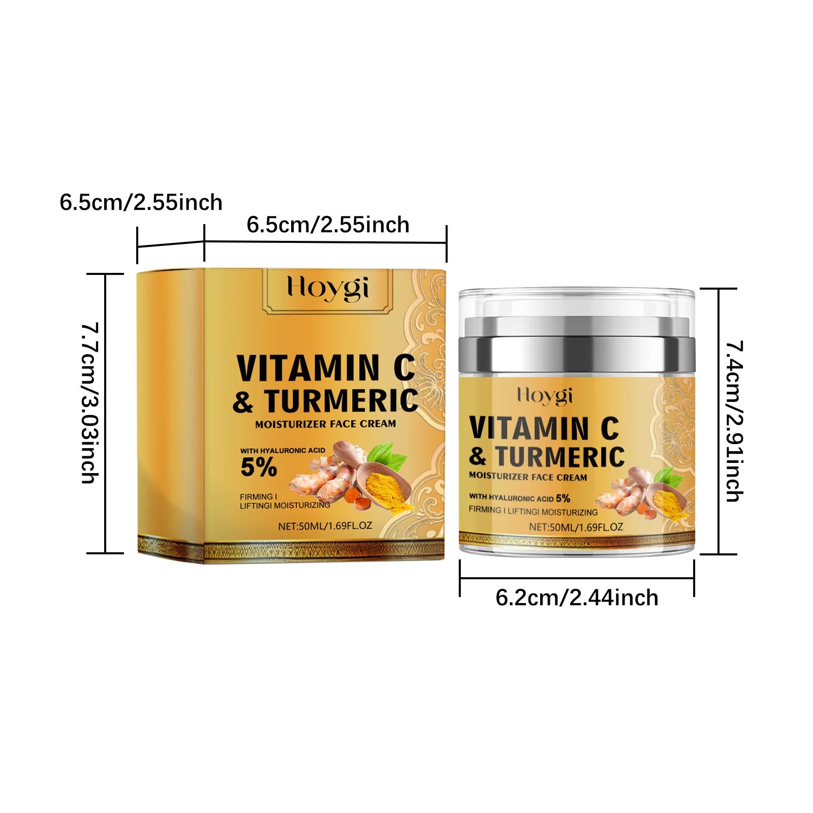 Nettoyant au curcuma, contrôle de l'huile, élimination des taches foncées, Anti-acné, nettoyage en profondeur, rétrécissement des pores, crème hydratante à la vitamine C