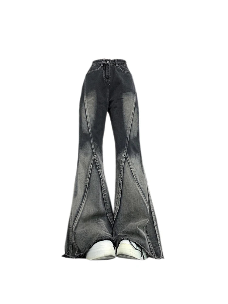 Black Gothic Jeans for Women, Harajuku Y2k, 90s Aesthetic, Vintage, Fashion, Denim Pants, Wide Leg, Trash Emo, 2023, 2000