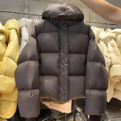 Mode femmes doudoune 2025 nouvelle femme col montant doudoune décontracté ample à capuche Parkas