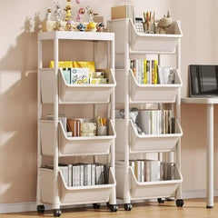 Bibliothèque à roulettes multicouche simple, armoire de rangement à fente étroite, coin de cuisine, petit meuble de rangement, T1