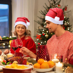 Chapeau de Noël rouge pour adultes et enfants, père Noël de dessin animé, arbre de Noël, articles de fête, cadeaux de Noël, décorations