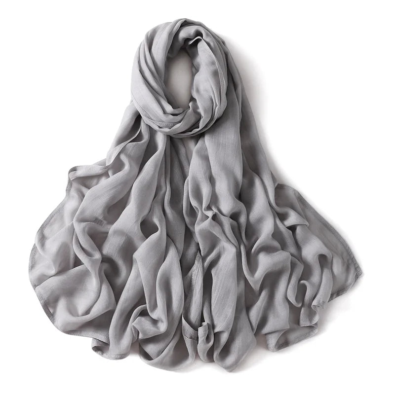 Ramadan Solid Color Plus Size Cotton Rayon Hijab Scarf Women's Muslim Headscarf Wraps Shawls Muslim Women's Headband Islamic Turban