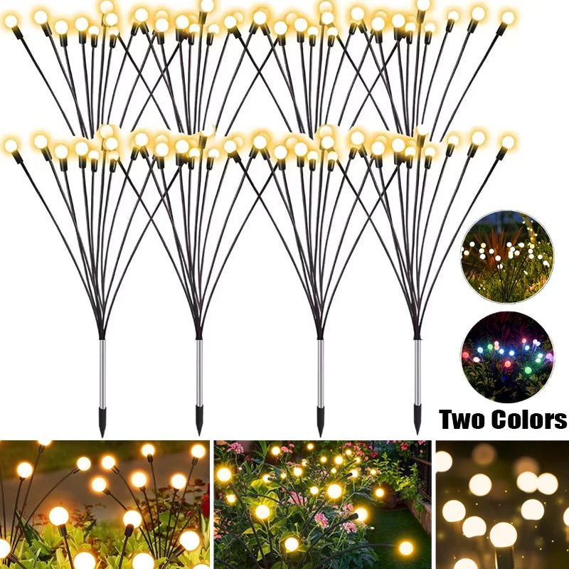 Lumières extérieures lampe de jardin solaire LED luciole prise de terre lampe IP65 étanche pour paysage cour vacances lumière décor