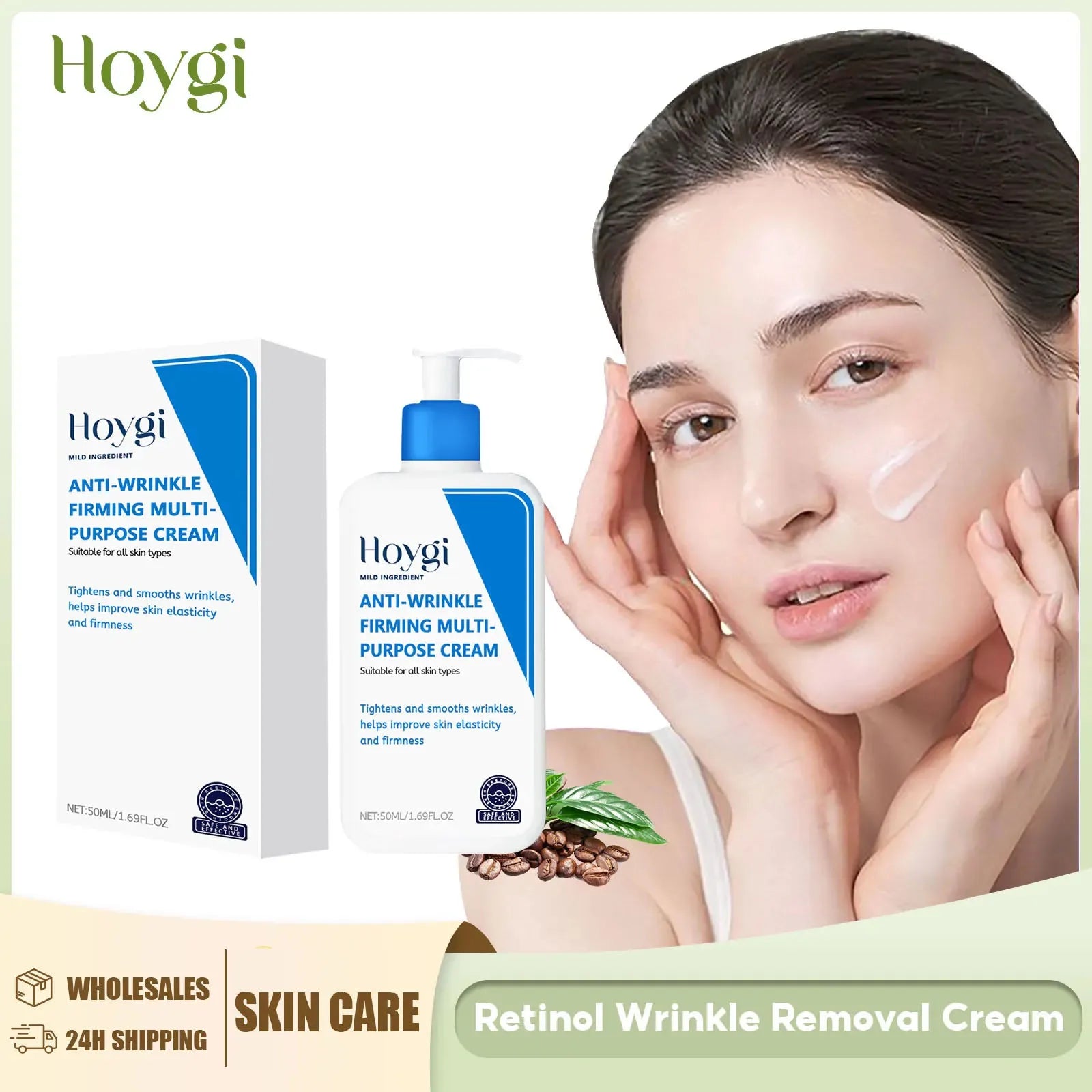 Crème à l'acide hyaluronique rétrécit les Pores Anti-rides nourrissante hydratante améliore la sécheresse élimine les ridules crème hydratante pour le visage