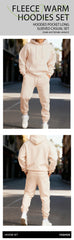 Ensemble sweat à capuche pour homme d'hiver, ensemble deux pièces longue, couleur unie, vêtements de rue, unisexe, costume à la mode, pantalon de survêtement de sport décontracté