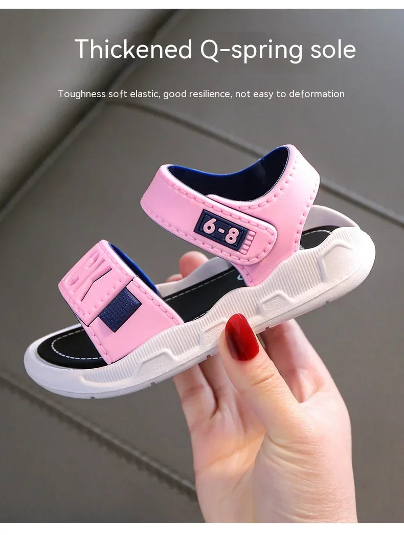 Sandales pour enfants étudiants chaussures antidérapantes simples généreux garçons filles sandales porter et hors facile fond souple enfants chaussures décontractées