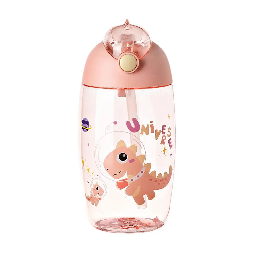 Bouteille d'eau dinosaure pour enfants avec paille en silicone, bouteille d'eau en plastique, tasse d'été pour enfants, 500ml