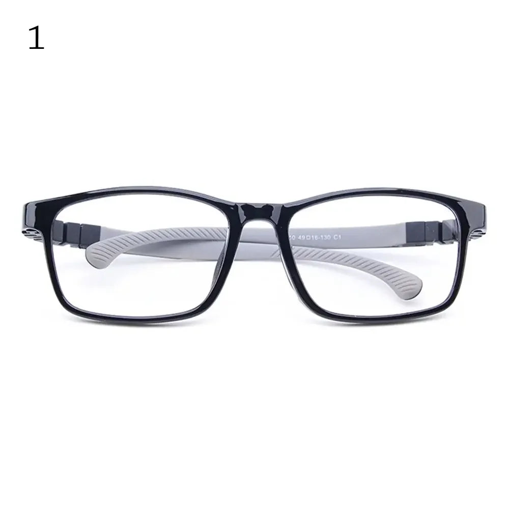 Children's blue light blocking glasses, silicone, for boys and girls, for computer use, ultra-lightweight, square, transparent