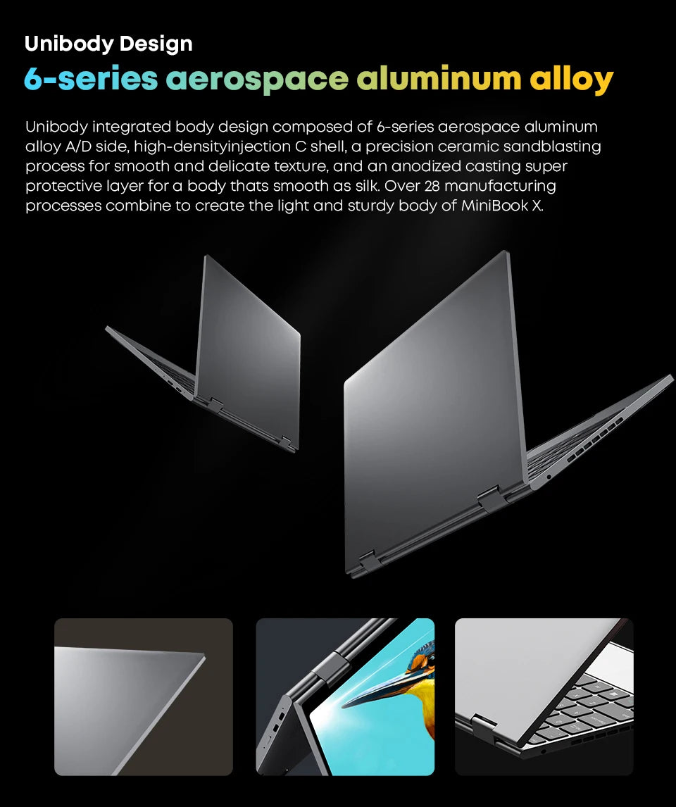 CHUWI MiniBook X ordinateur portable tablette 2 en 1 Intel N150/N100 10.51 "FHD IPS écran 16GB/12GB RAM LPDDR5 512G SSD Windows 11 ordinateur portable