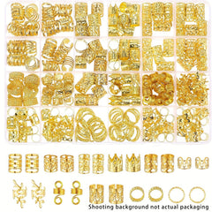 Ensemble d'accessoires pour cheveux en alliage unisexe, style bohème élégant, motifs creux et perlés, forme ronde, bijoux de cheveux décoratifs, 280 pièces