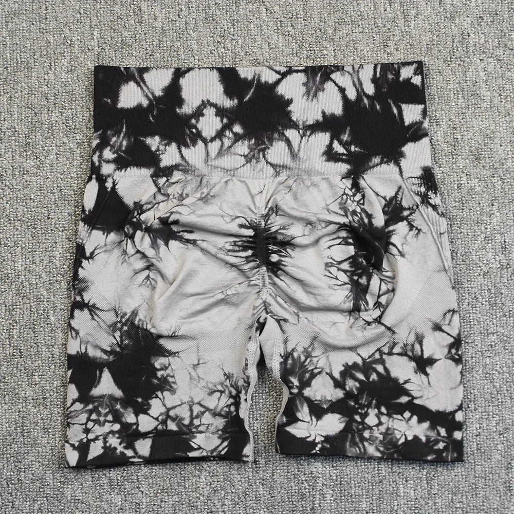 Short de Yoga Tie-Dye pour femmes, short de sport à haute élasticité, Push Up, course à pied, entraînement, Fitness, Leggings de sport courts pour femmes
