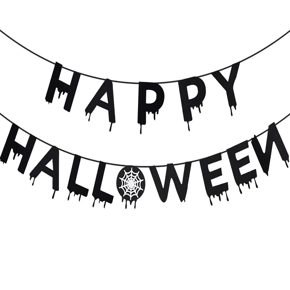 Decorative banners for Halloween parties, non-woven banners, stage setup supplies, festive hanging decorations
