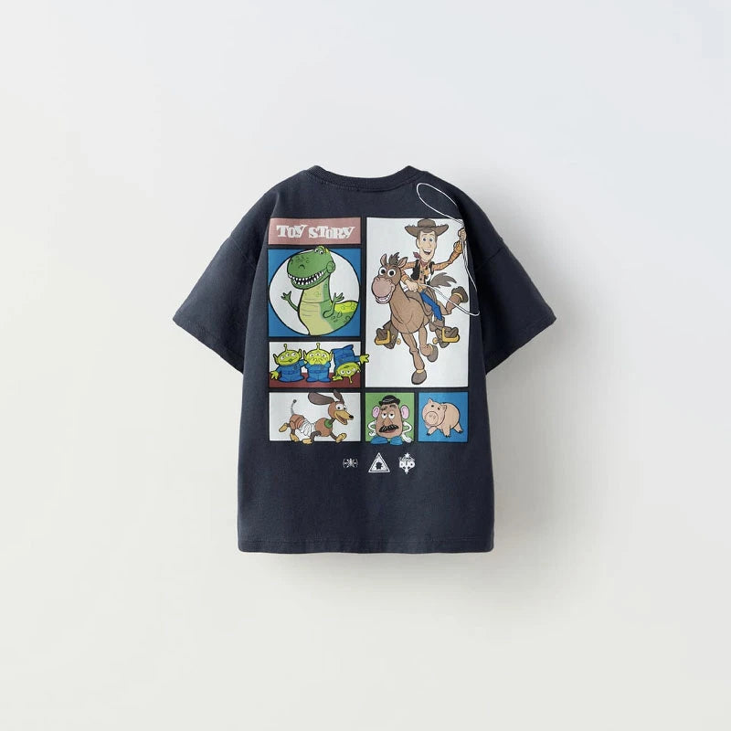 ChimBrand-T-shirt à Manches Courtes et Col Ras du Cou pour Enfant, Vêtement à Motif de Dessin Animé, à la Mode, pour Garçon, pour Été